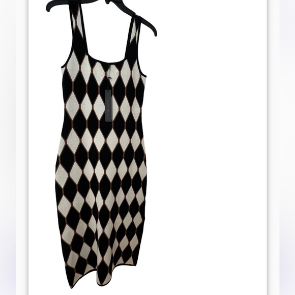 NWT HOUSE OF HARLOW 1960 knit midi dress. Diamond pattern. Very Pretty . Sz S. - Picture 5 of 11